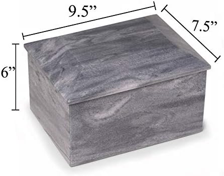 Deering Moments Cremation Urn in Grey Marble with Custom Engraving