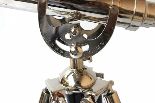 V19 Antique Brass Telescope with Wooden Tripod