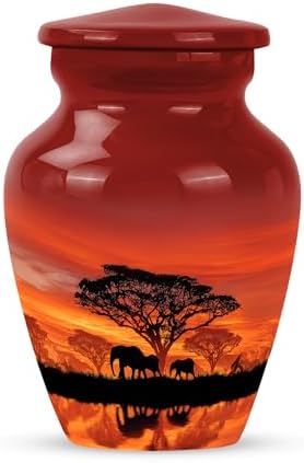 Elephant Cremation Urn Set Large Small for Ashes