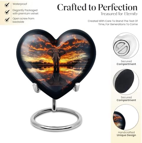 8 Inch Elegant Large Decorative Urn for Human Ashes