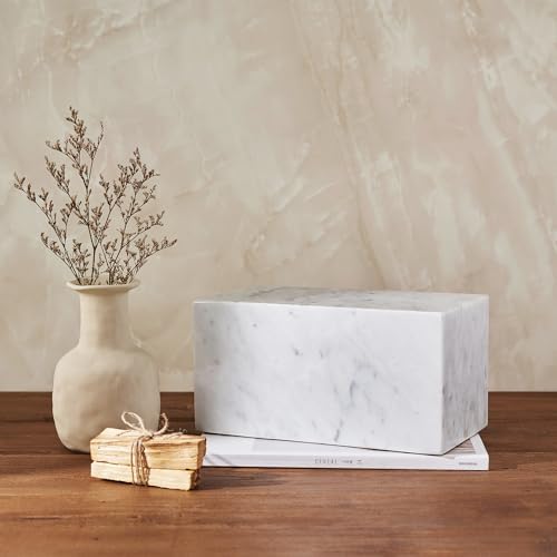 Aspen Studio Carrara Marble Urn for Ashes Decorative Urn
