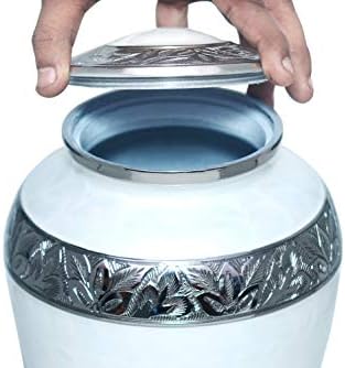 Elite Blue Flower Engraved Cremation Urn for Ashes Adult 200 Cubic Inches