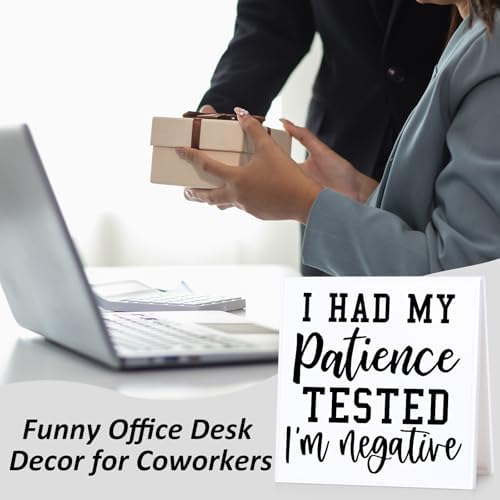 Funny Desk Sign with Witty Quote Office Humor Decor