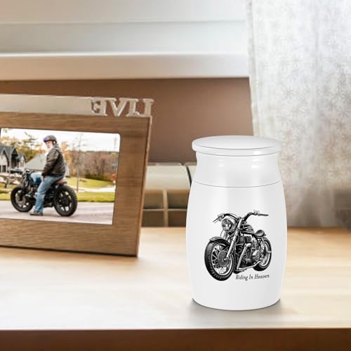SOITIS Mini Cremation Urn Black Motorcycle Decorative Ashes Keepsake