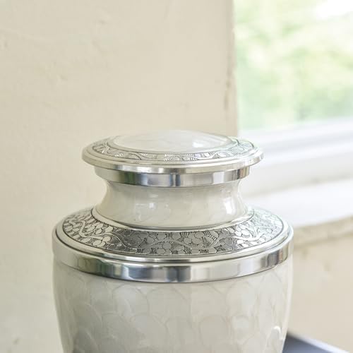 Aspen Studio Ivory Cremation Urn for Adult Ashes - Large Handcrafted Urn