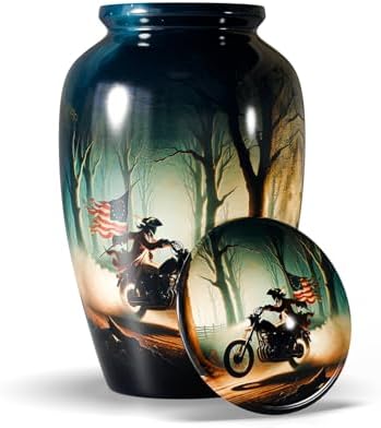 Patriotic Cremation Urn with Eagle and Flag Design