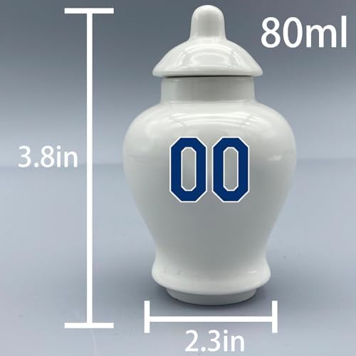 Custom Baseball Porcelain Urn With Name and Jersey Number