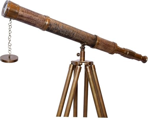 Royal Handmade Antique Brass Telescope Floor Standing Decor