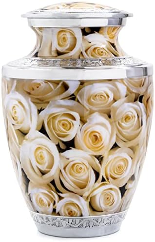 White Rose Cremation Urn for Human Ashes Adult Female