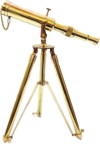 Nautical Antique Finish Brass Telescope Tripod Stand