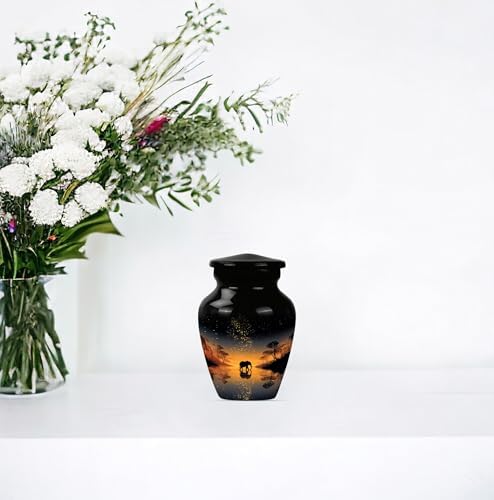 Set of 4 Decorative Elephant Ash Urns for Cremation