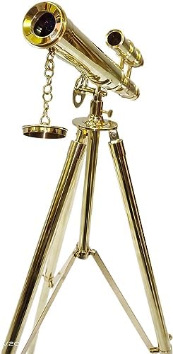 Vintage Shiny Brass Double Barrel Telescope Stand