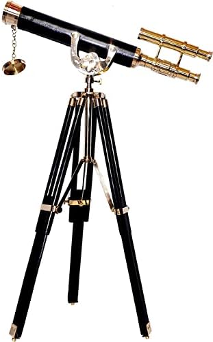 Nautical Desktop Standing Telescope Anchor-Master Decor Black Brass