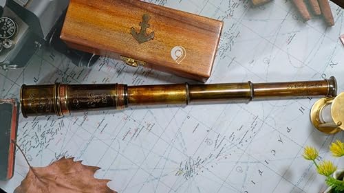 Antique Telescope with Brass Frame and Clear Vision
