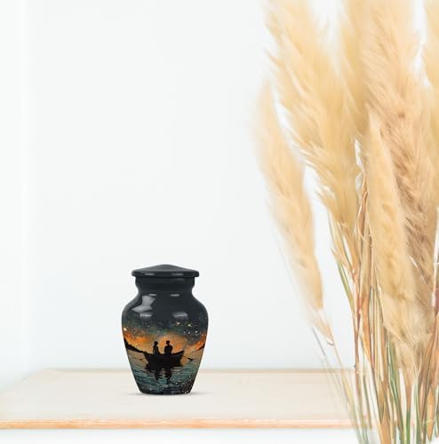 Elegant Cremation Urns Set of 2 3 Inch Gray Decorative Urns