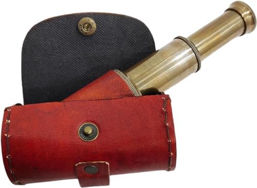 Navirock Brass Antique Leather Brown Telescope
