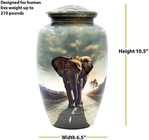 NWA Elephant Cremation Urn with Velvet Bags and Custom Engraving Large