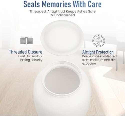 Modern Memorials Cremation Urn - White 200 Cubic Inches