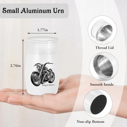 SOITIS Mini Cremation Urn Black Motorcycle Decorative Ashes Keepsake