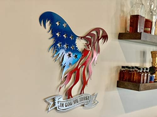 American Eagle Steel Laser Cut Wall Art 36 Inch