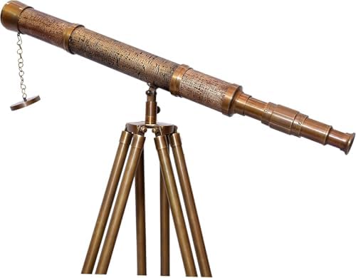 Royal Handmade Antique Brass Telescope Floor Standing Decor