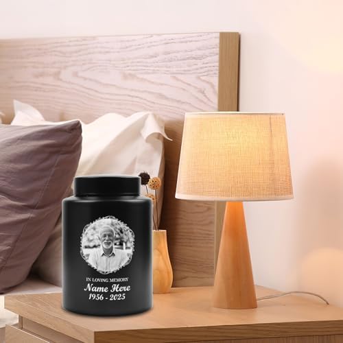Personalized Urn with Photo Custom Cremation Ashes Container