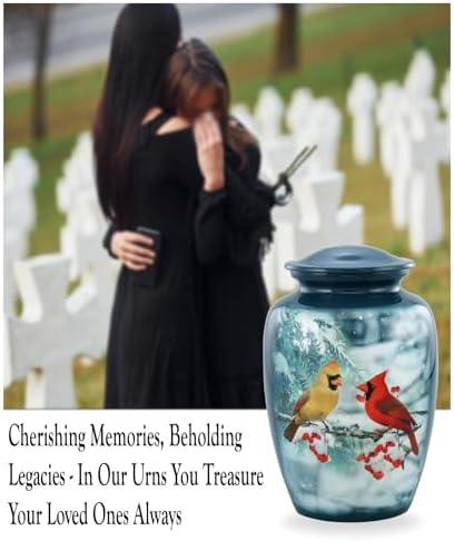 Personalized Cardinal Urn for Human Ashes - Large Capacity