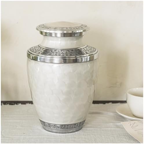 Aspen Studio Ivory Cremation Urn for Adult Ashes - Large Handcrafted Urn