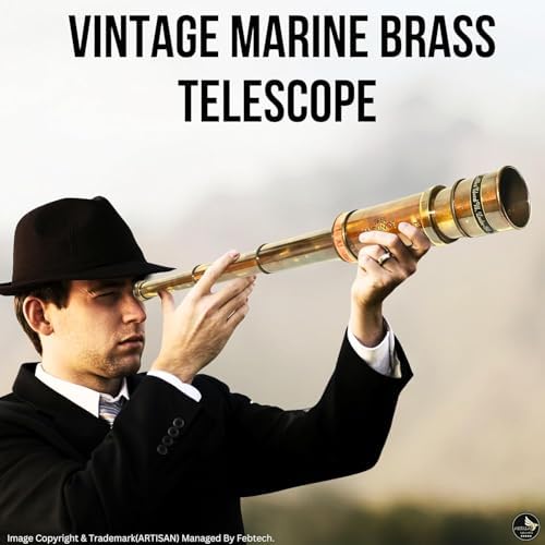 Nautical Pirate Brass Telescope with Leather Case