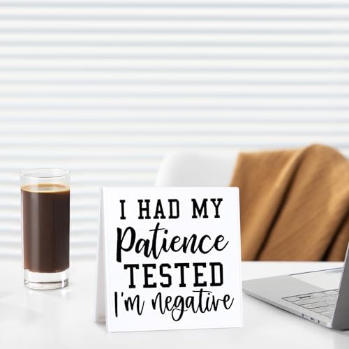 Funny Desk Sign with Witty Quote Office Humor Decor