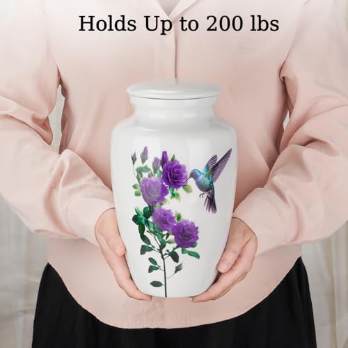Abooxiu 10 Inch Ceramic Hummingbird Urn for Ashes