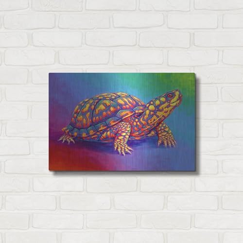 Rainbow Eastern Box Turtle Metal Wall Art 24x16