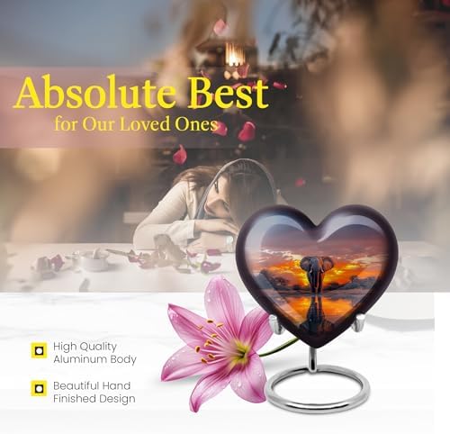 Pink Flower Cremation Urn for Ashes 3inch 4pc Set