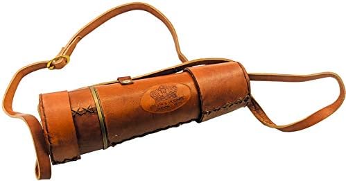 Vintage Brass Handheld Telescope with Leather Case