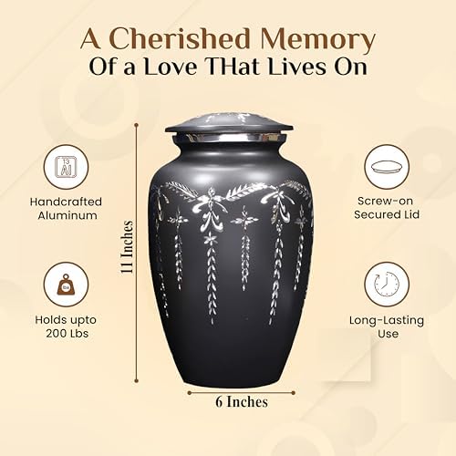 Elegant Engraved Aluminum Cremation Urn - Durable Memorial with Secure Screw Top Lid