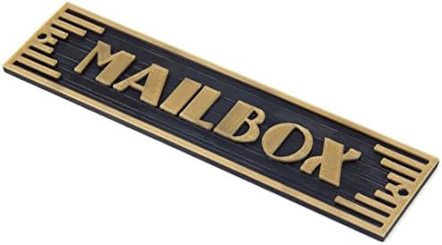 Art Deco Style Mailbox Sign Plaque - Silver or Brass Finish