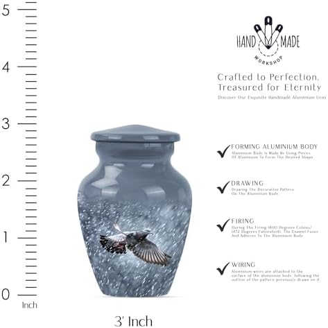 Dove Urn Set of 2 3 Inch Decorative Cremation Urns for Human and Pet Ashes