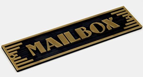 Art Deco Style Mailbox Sign Plaque - Silver or Brass Finish