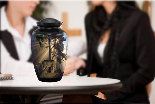 Deer Urn - Handcrafted Buck Urn with Velvet Bag