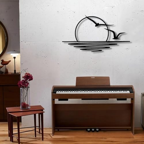 Sunrise Metal Seagull Art 20x11 Inches - Living Room Patio Decor