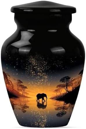 Set of 4 Decorative Elephant Ash Urns for Cremation