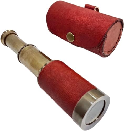 Navirock Brass Antique Leather Brown Telescope