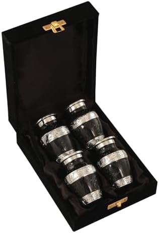 Black Small Urns for Human Ashes Keepsake Set