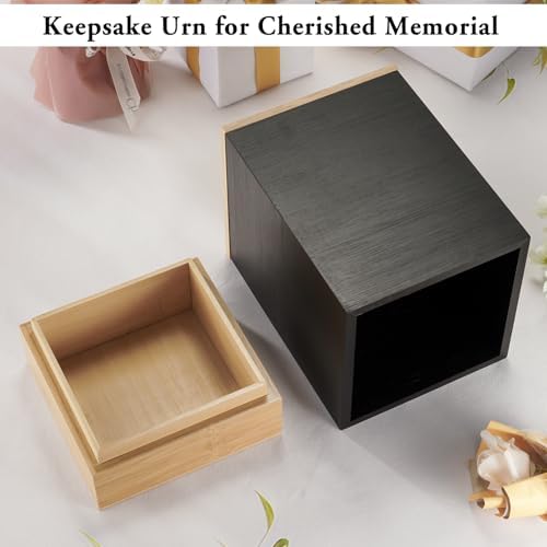 SOITIS Handcrafted Wood Urn for Ashes - Adult Large Cremation Urn with Bamboo Top