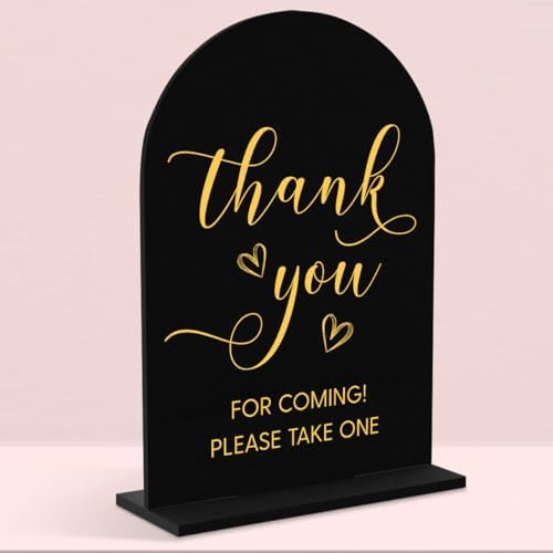 Wedding Sign Thank You For Coming Acrylic 5x7 Inch Black