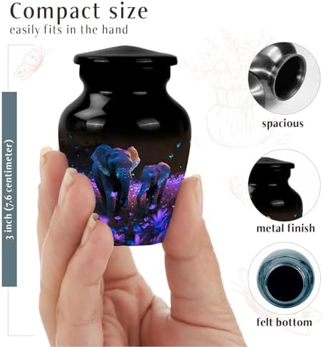 YATSKIA 3 Inch Decorative Urns for Human Ashes Pack of 2