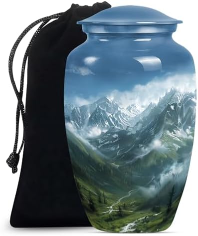 YATHABHISA Large Velvet Bag Cremation Urn for Adult Ashes - Gray