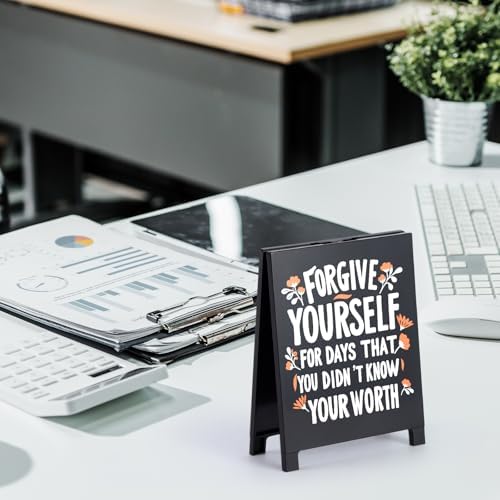 Forgive Yourself Motivational Desk Sign Office Decor