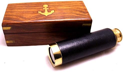 Nautical Brass Spyglass Telescope 10 Inches with Wooden Box