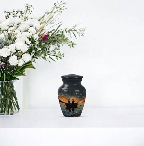 Elegant Cremation Urns Set of 2 3 Inch Gray Decorative Urns